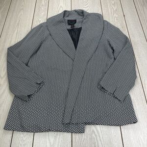Ashro Black‎ White Herringbone Dinner Party Blazer Jacket Size 16